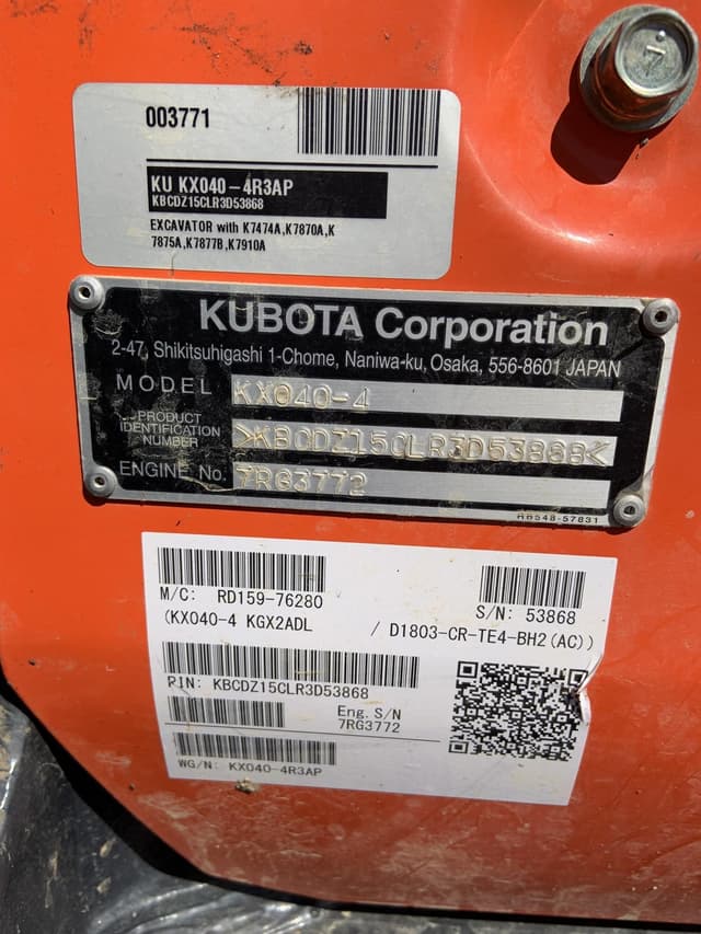 Image of Kubota KX040-4 equipment image 1