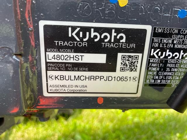 Image of Kubota L4802HST equipment image 4