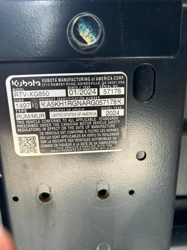 Image of Kubota RTV-XG850 equipment image 4