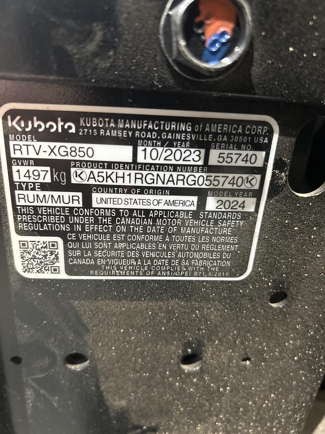 Image of Kubota XG850 equipment image 1