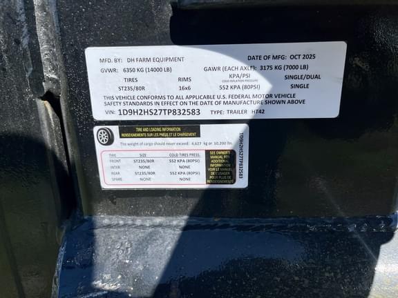 Image of DH Farm Equipment HT42 equipment image 4