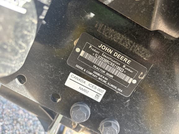 Image of John Deere 2038R equipment image 2