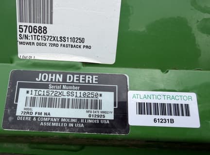 Image of John Deere Fastback Pro 72 equipment image 2