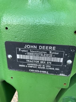 Image of John Deere 8RX 370 equipment image 1