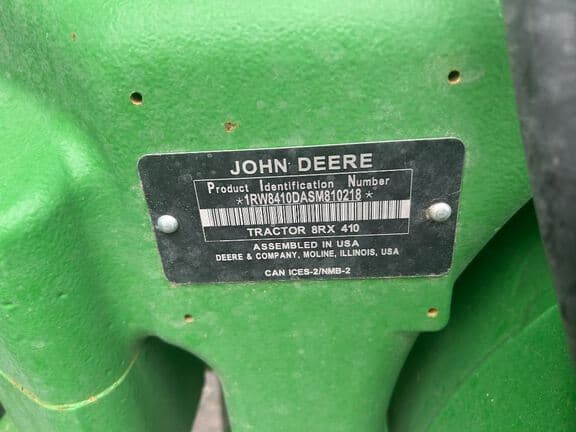 Image of John Deere 8RX 410 equipment image 4