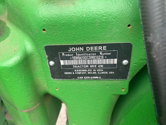 Image of John Deere 8RX 410 equipment image 4