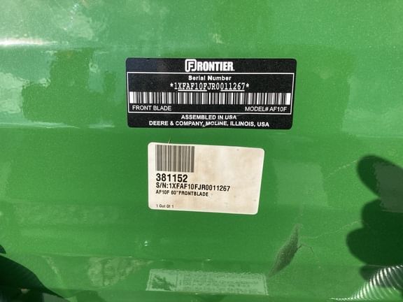 2025 Frontier AF10F Equipment Image0