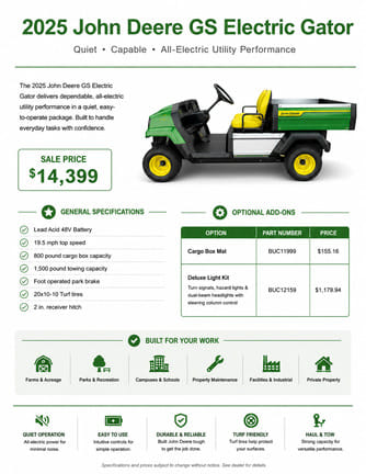2025 John Deere GS Electric Equipment Image0