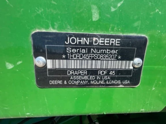 Image of John Deere RD45F equipment image 4