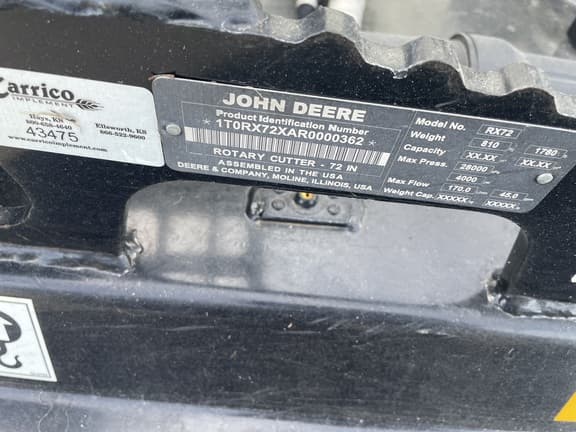 Image of John Deere RX72 equipment image 2