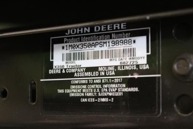 Image of John Deere X350 equipment image 4