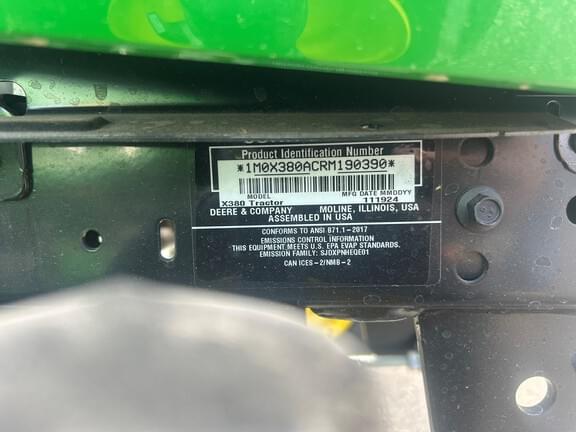Image of John Deere X380 Image 1