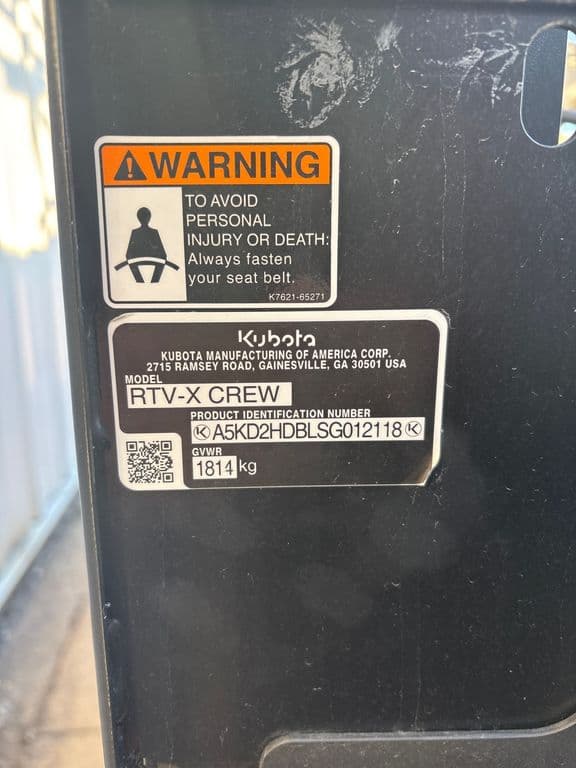 Image of Kubota RTVX4-PCLAS-1 equipment image 4