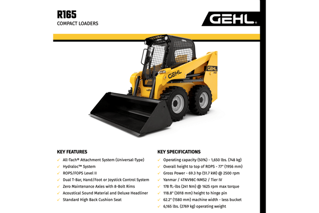 Image of Gehl R165 equipment image 4