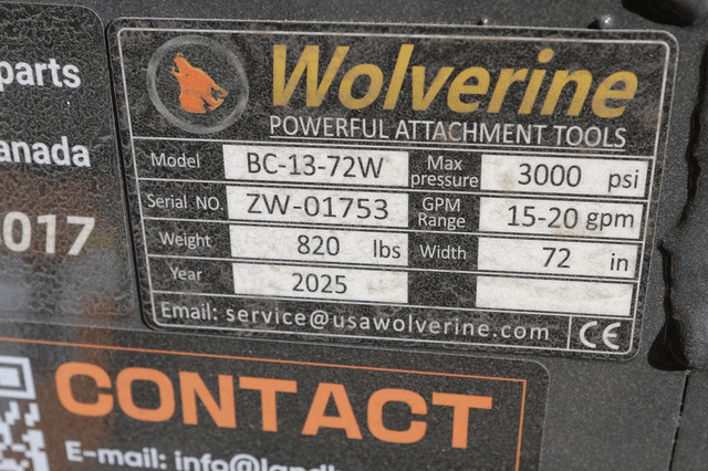 Image of Wolverine BC-13-72W equipment image 4