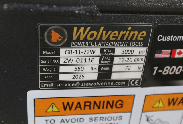 Image of Wolverine GB-11-72W equipment image 4