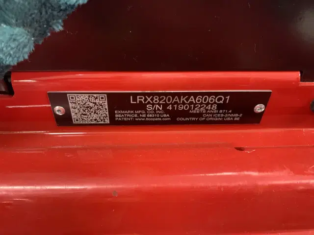 Image of Exmark LRX820AKA60601 equipment image 1