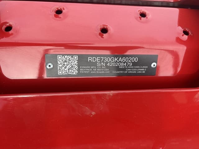 Image of Exmark RDE730GKA60200 equipment image 1
