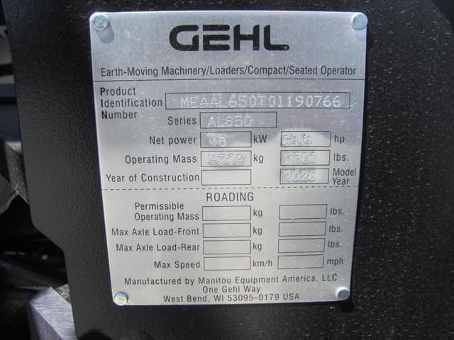 Image of Gehl AL650 equipment image 1