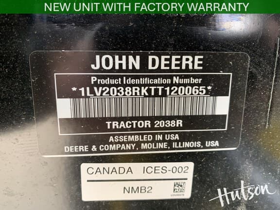 Image of John Deere 2038R equipment image 4