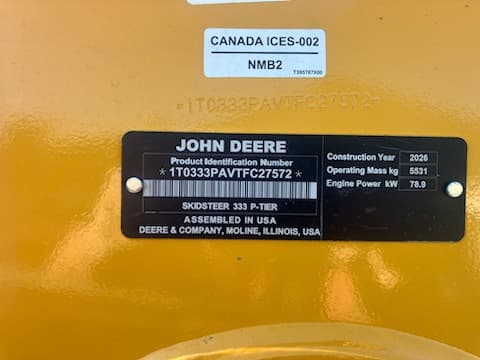Image of John Deere 333P equipment image 3