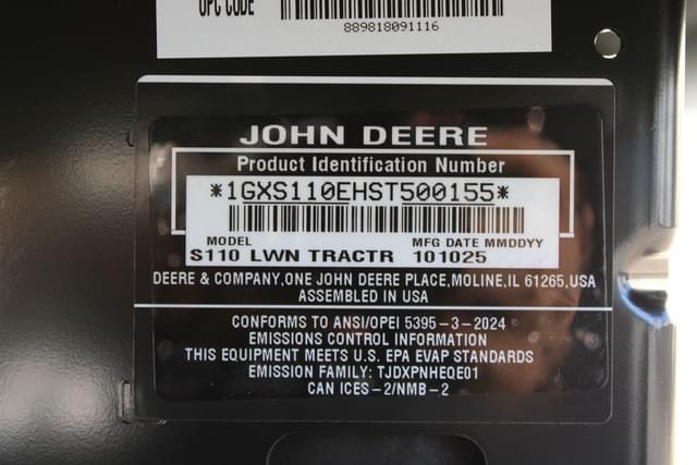 Image of John Deere S110 equipment image 4