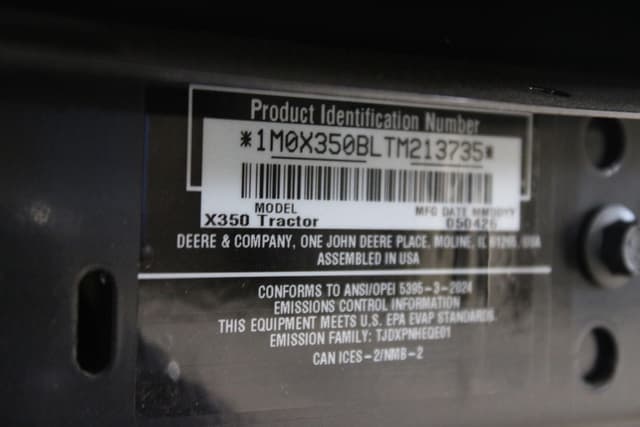 Image of John Deere X350 equipment image 4