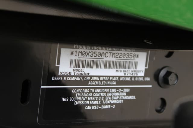 Image of John Deere X350 equipment image 4