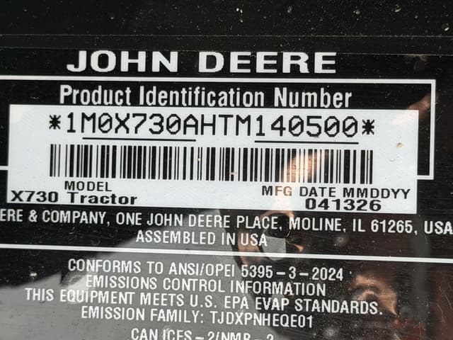 Image of John Deere X730 equipment image 4