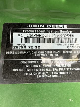 Image of John Deere Z970R equipment image 1