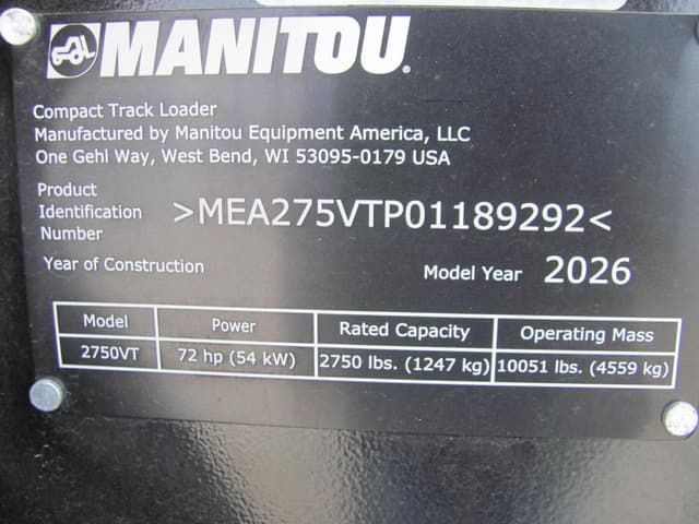 Image of Manitou 2750VT equipment image 1