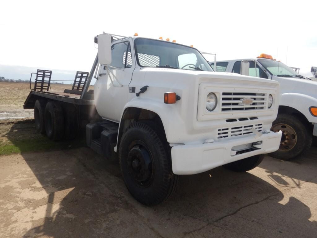 SOLD - 1987 CHEVY C70 FLAT BED TRUCK 61000 +/- MILES V8 GAS ENGINE
