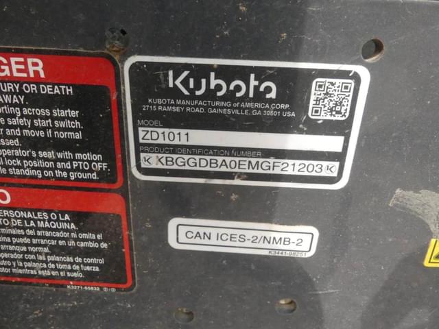 Image of Kubota ZD1011 equipment image 4