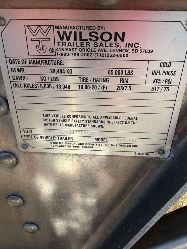 Image of Wilson DWH-600 equipment image 4