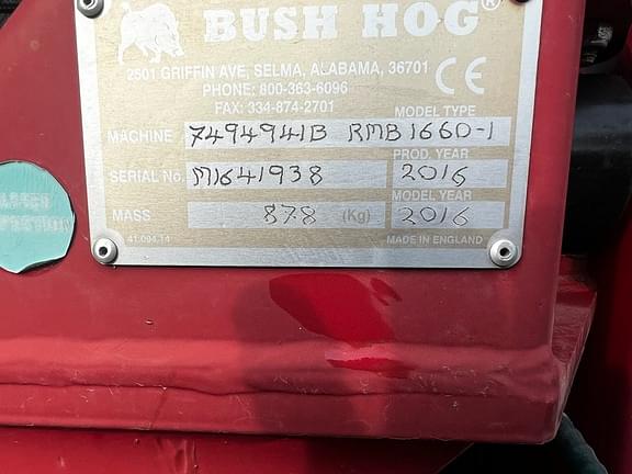 Image of Bush Hog RMB1660 equipment image 1