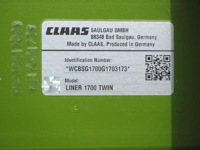 Image of CLAAS Liner 1700 Twin equipment image 2