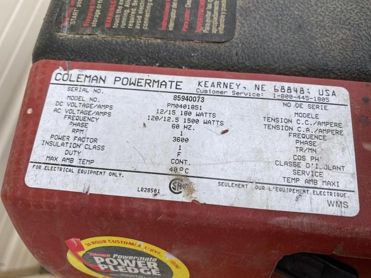 Coleman Powermate 1850 Other Equipment Generators for Sale Tractor Zoom