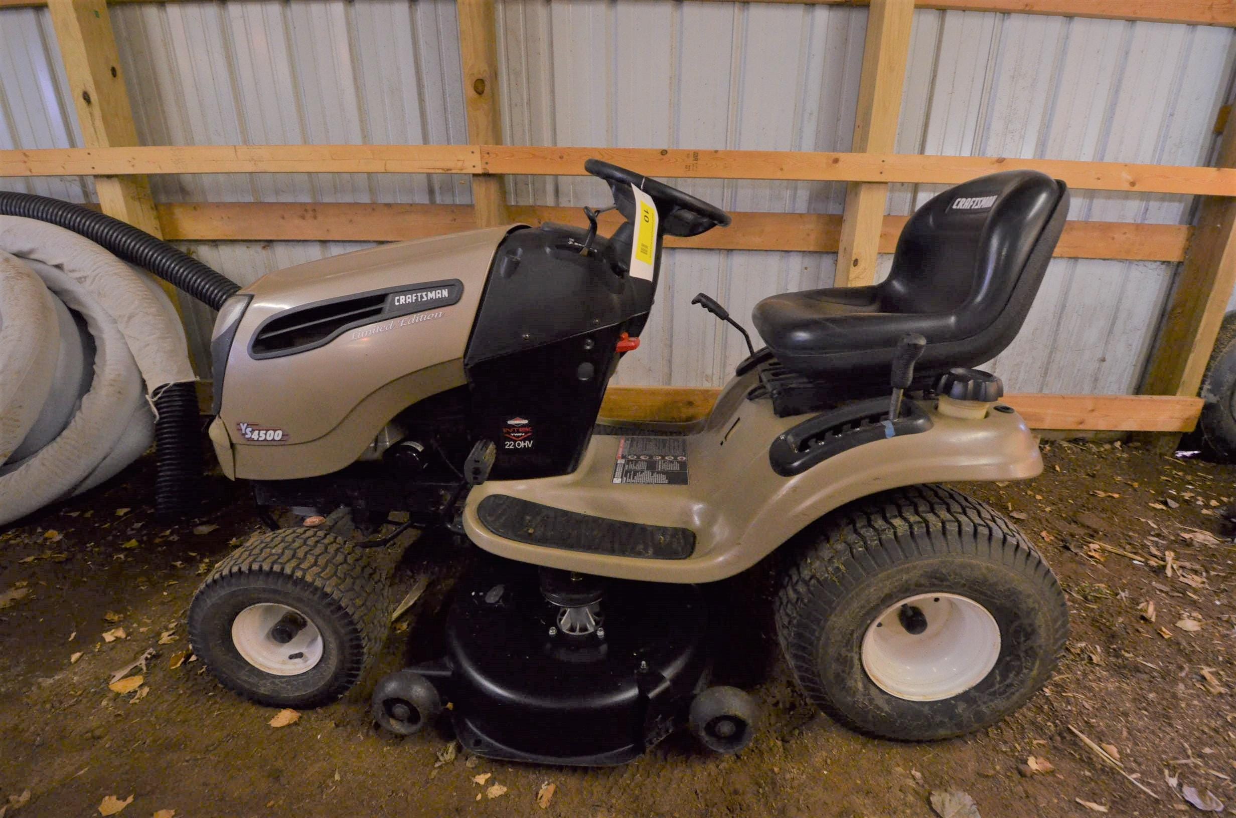 Tractor Mower Craftsman 4500 Riding Lawn Mower Equipment Auction