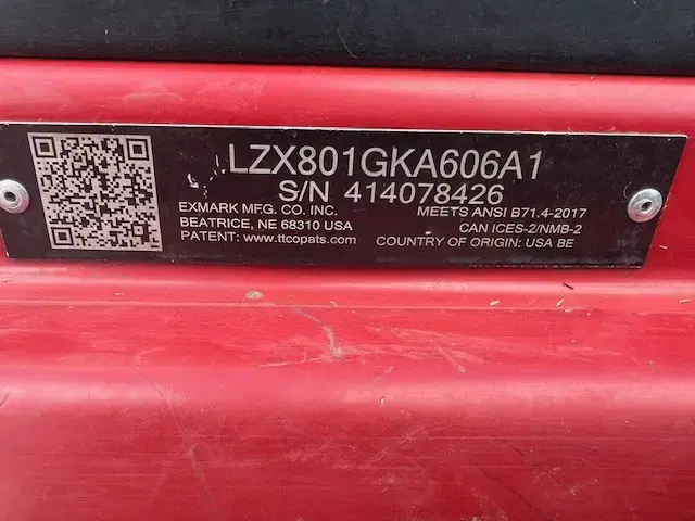 Image of Exmark LZX801GKA606A1 equipment image 1