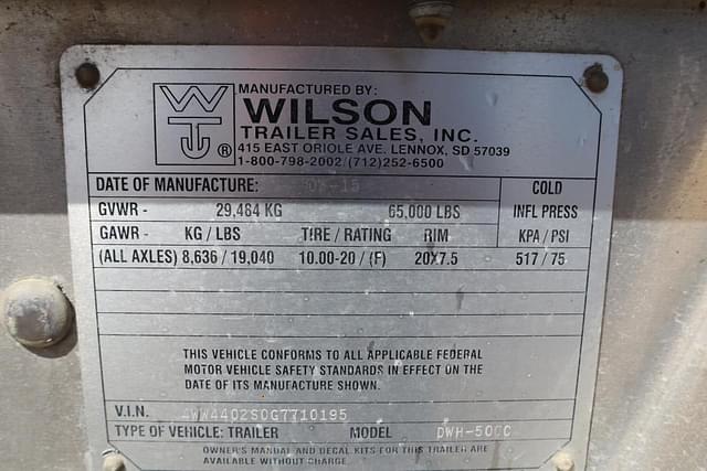 Image of Wilson DWH-500C equipment image 1