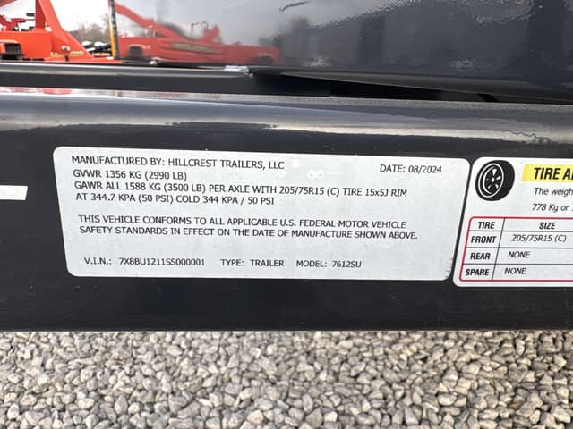 Image of Hillcrest 7612SU equipment image 1