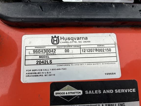 Image of Husqvarna 2042LS equipment image 1