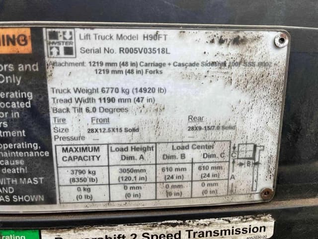 Image of Hyster H90FT equipment image 4