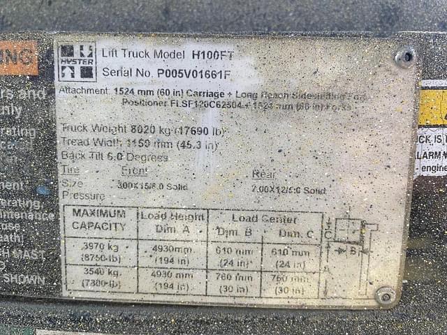 Image of Hyster H100FT equipment image 4