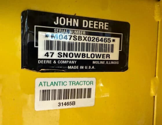 Image of John Deere 47" Snow Blower Image 1