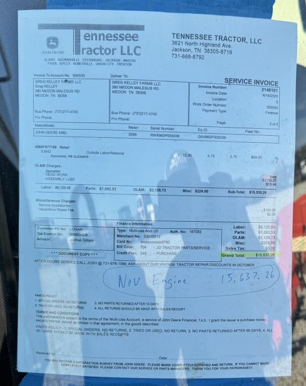 Image of John Deere 4960 equipment image 4