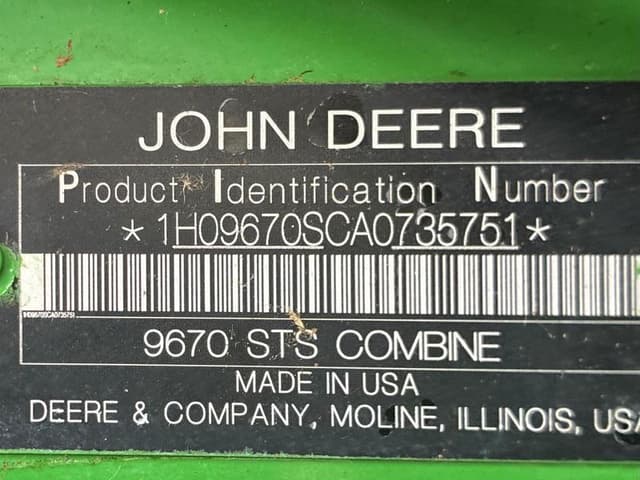 Image of John Deere 9670 STS equipment image 1