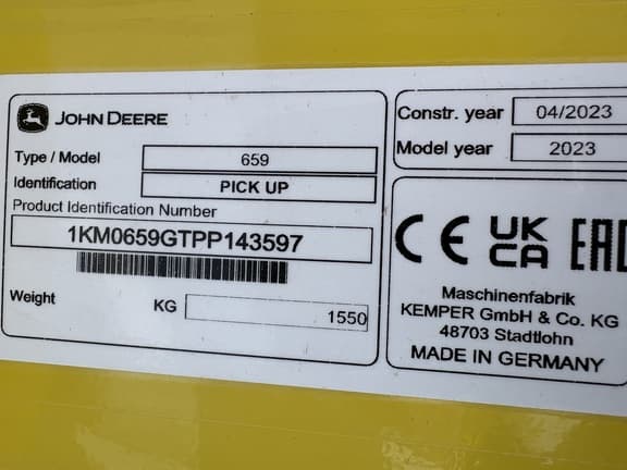 Image of John Deere 659 equipment image 1