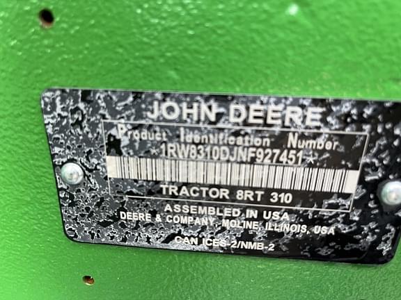 Image of John Deere 8RT 310 equipment image 4