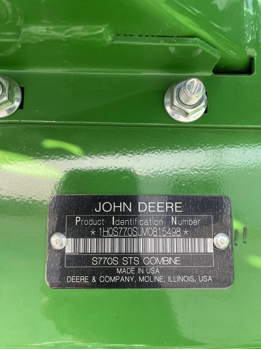 Image of John Deere S770 Image 1